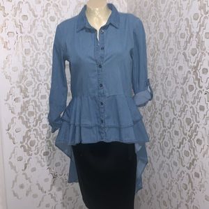 Carole Christian designer jean high low top sz Small